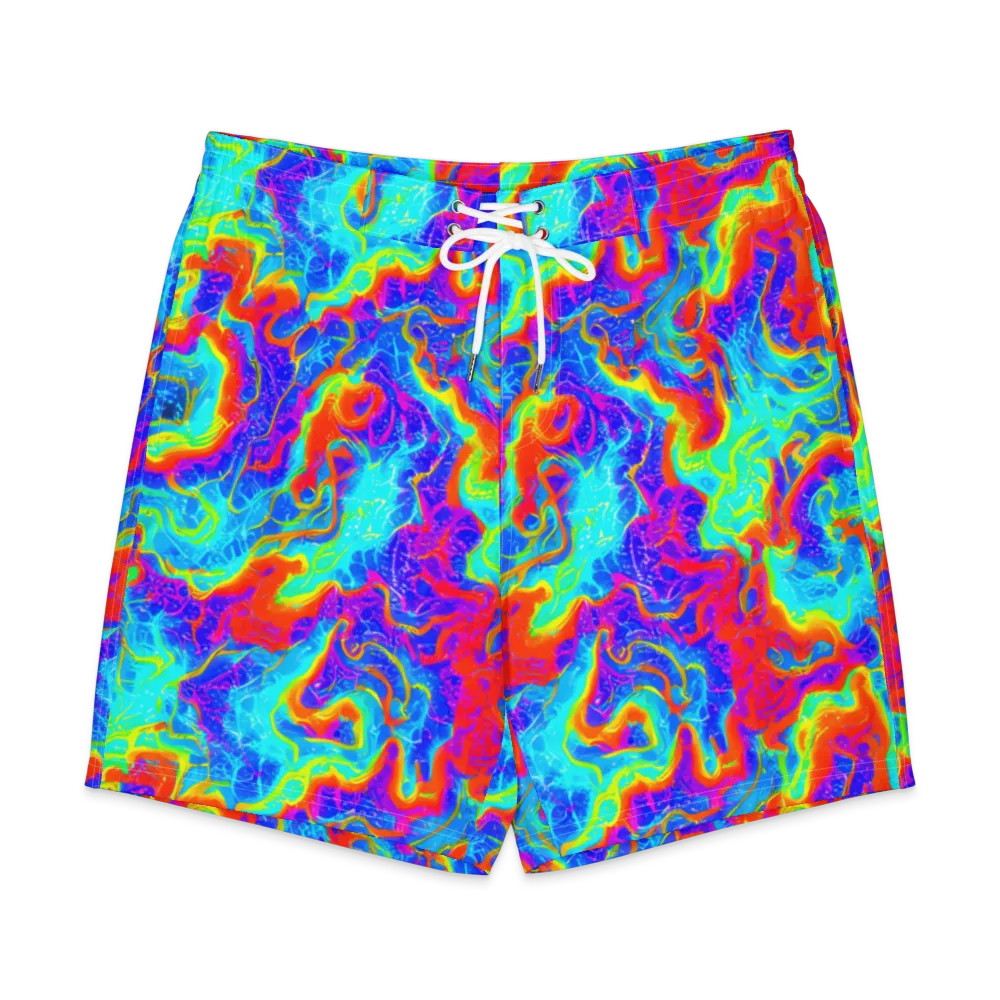 Tangerine Labyrinth on Men's Board Shorts — Front