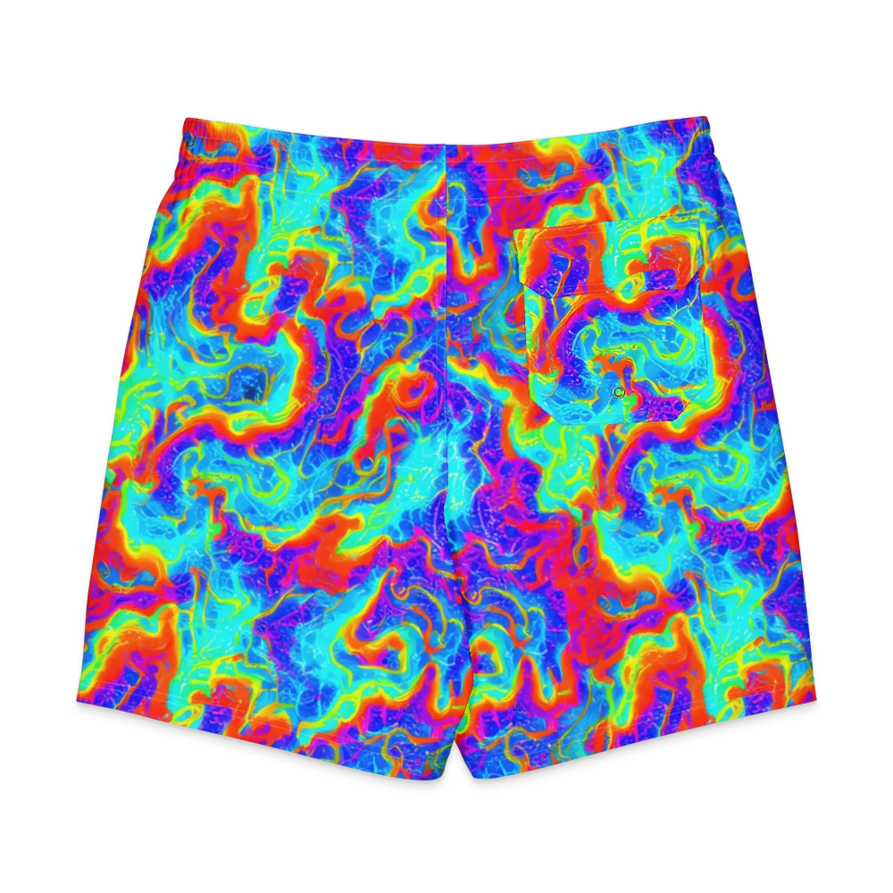 Tangerine Labyrinth on Men's Board Shorts — Back