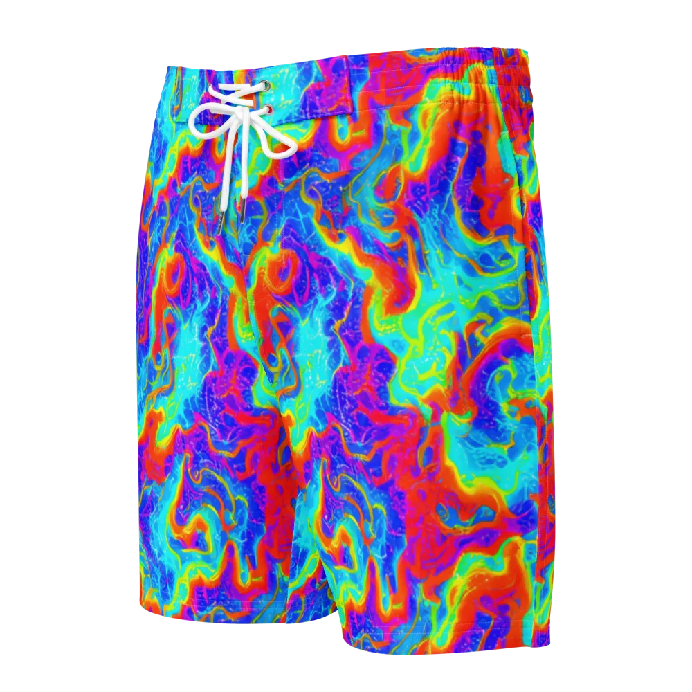 Tangerine Labyrinth on Men's Board Shorts — Front
