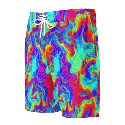 Tangerine Labyrinth on a Men's Board Shorts