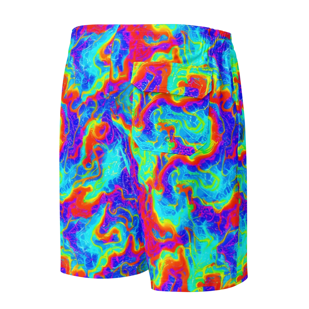 Tangerine Labyrinth on Men's Board Shorts — Back