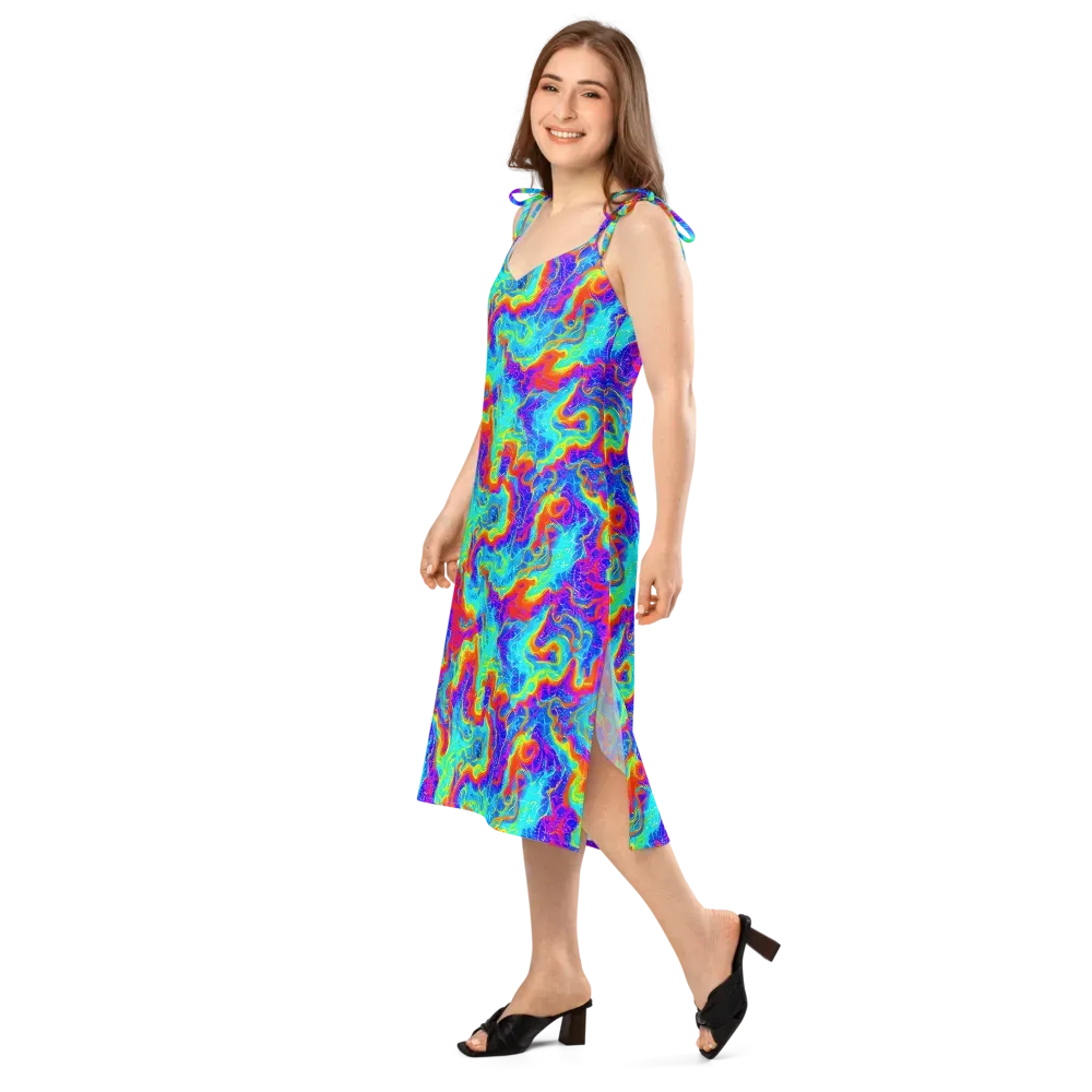 Tangerine Labyrinth on Slip Dress — Left Front