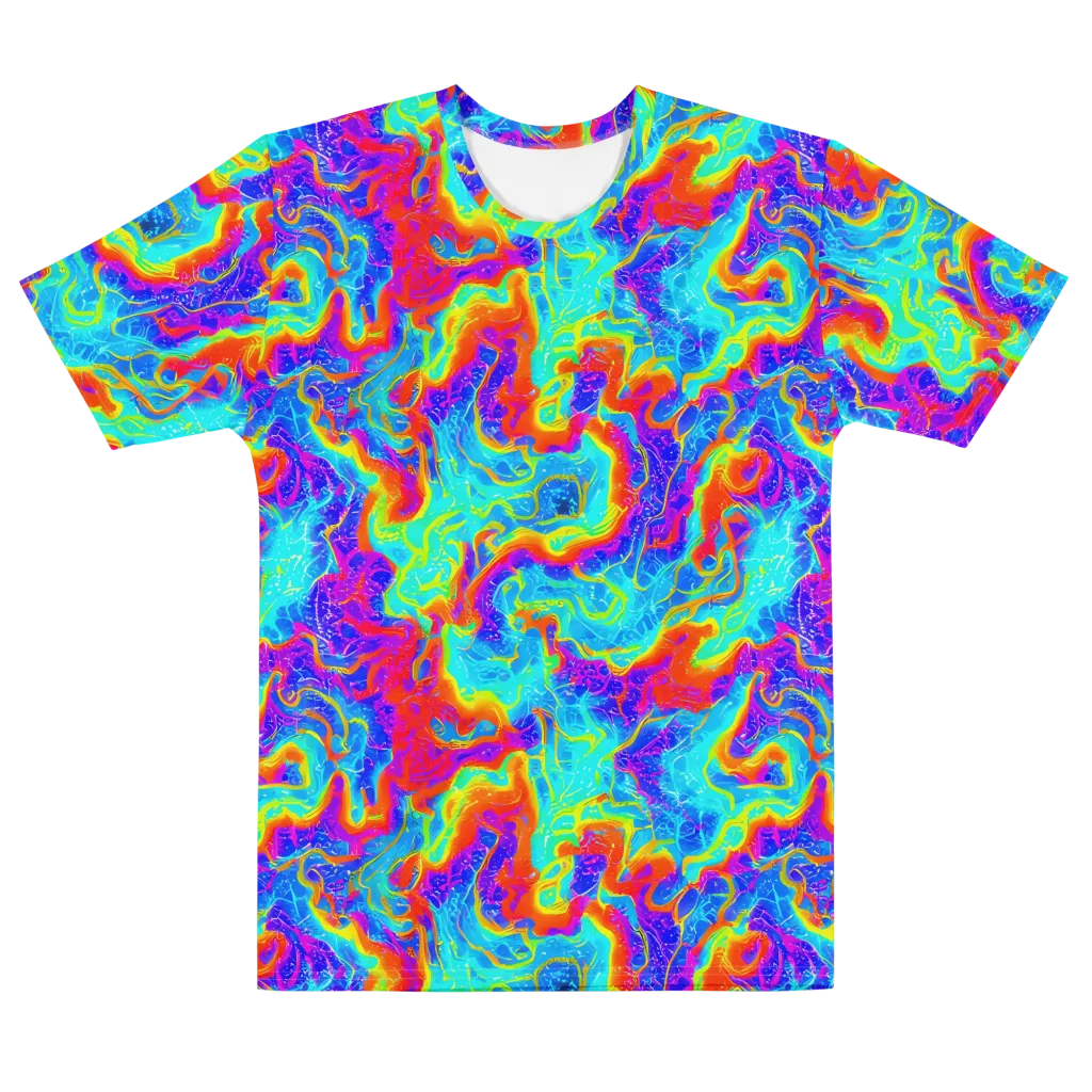 Tangerine Labyrinth on Men's Cotton Crew Neck T-Shirt — Front