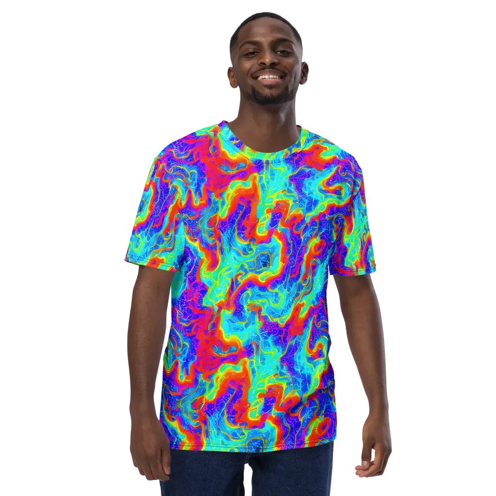 Tangerine Labyrinth on Men's Crew Neck T-Shirt — Front