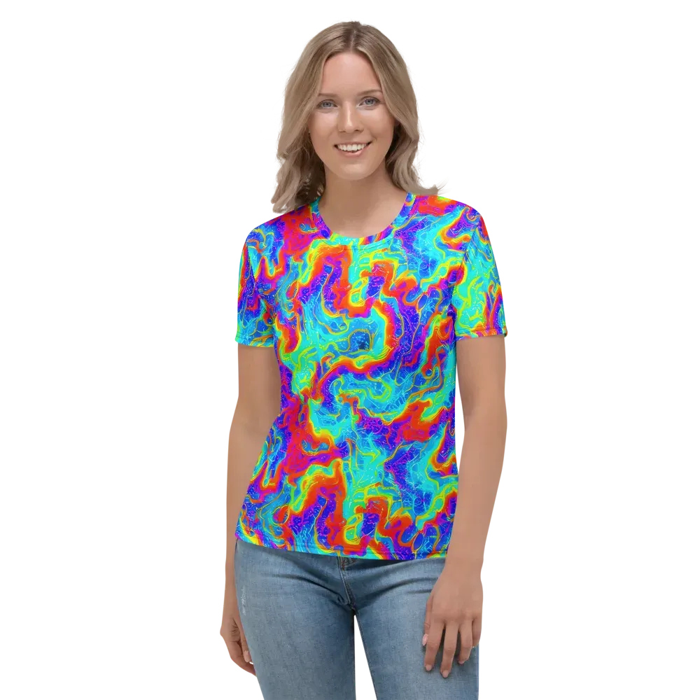Tangerine Labyrinth on Women's Crew Neck T-Shirt — Front