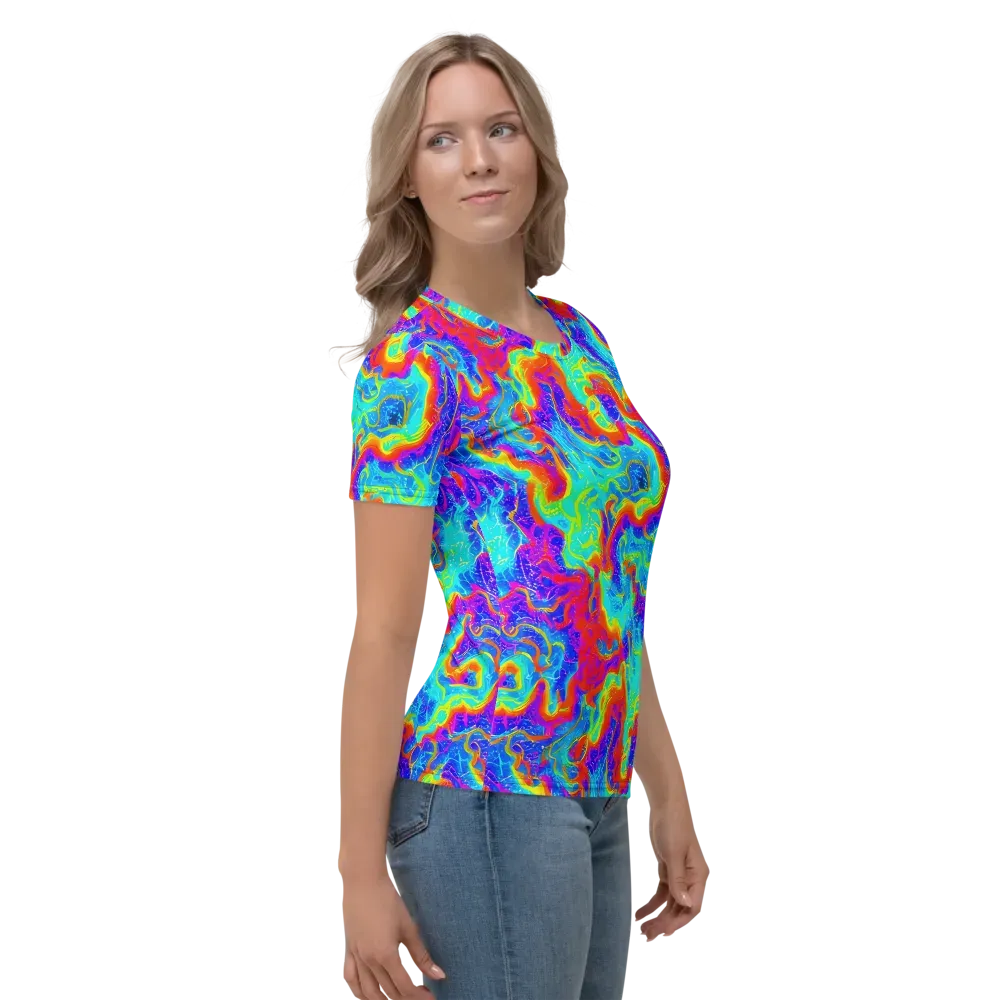 Tangerine Labyrinth on Women's Crew Neck T-Shirt — Right