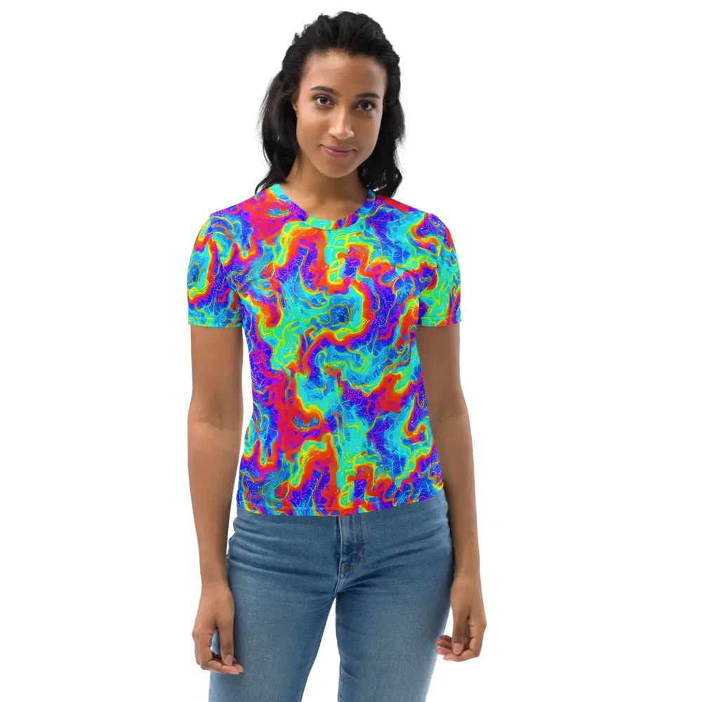 Tangerine Labyrinth on Women's Crew Neck T-Shirt — Front