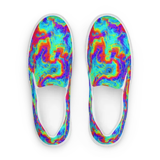 Tangerine Labyrinth on a Women's Slip-On Canvas Shoes