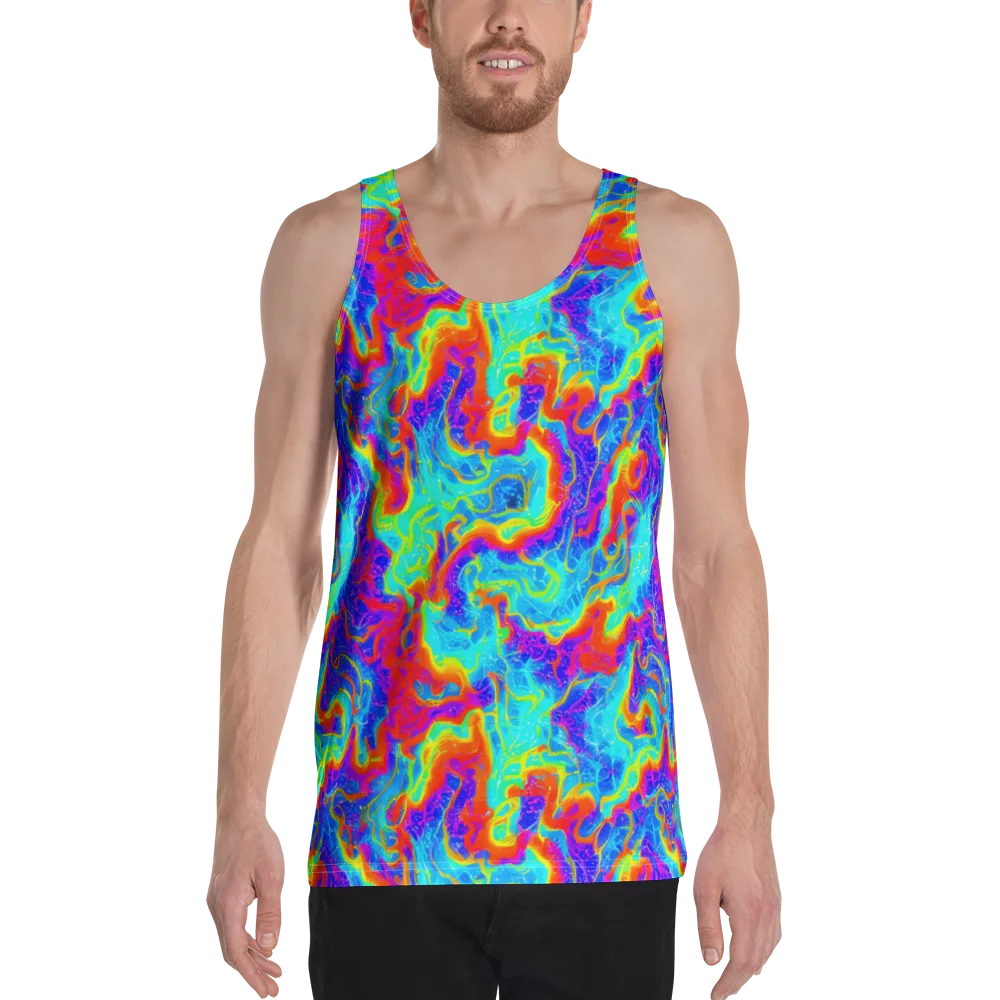 Tangerine Labyrinth on Men's Tank Top — Front