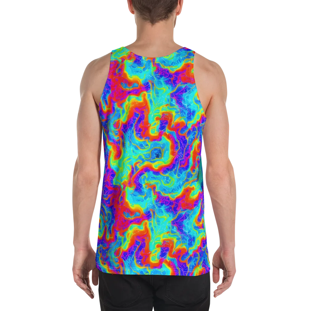 Tangerine Labyrinth on Men's Tank Top — Back