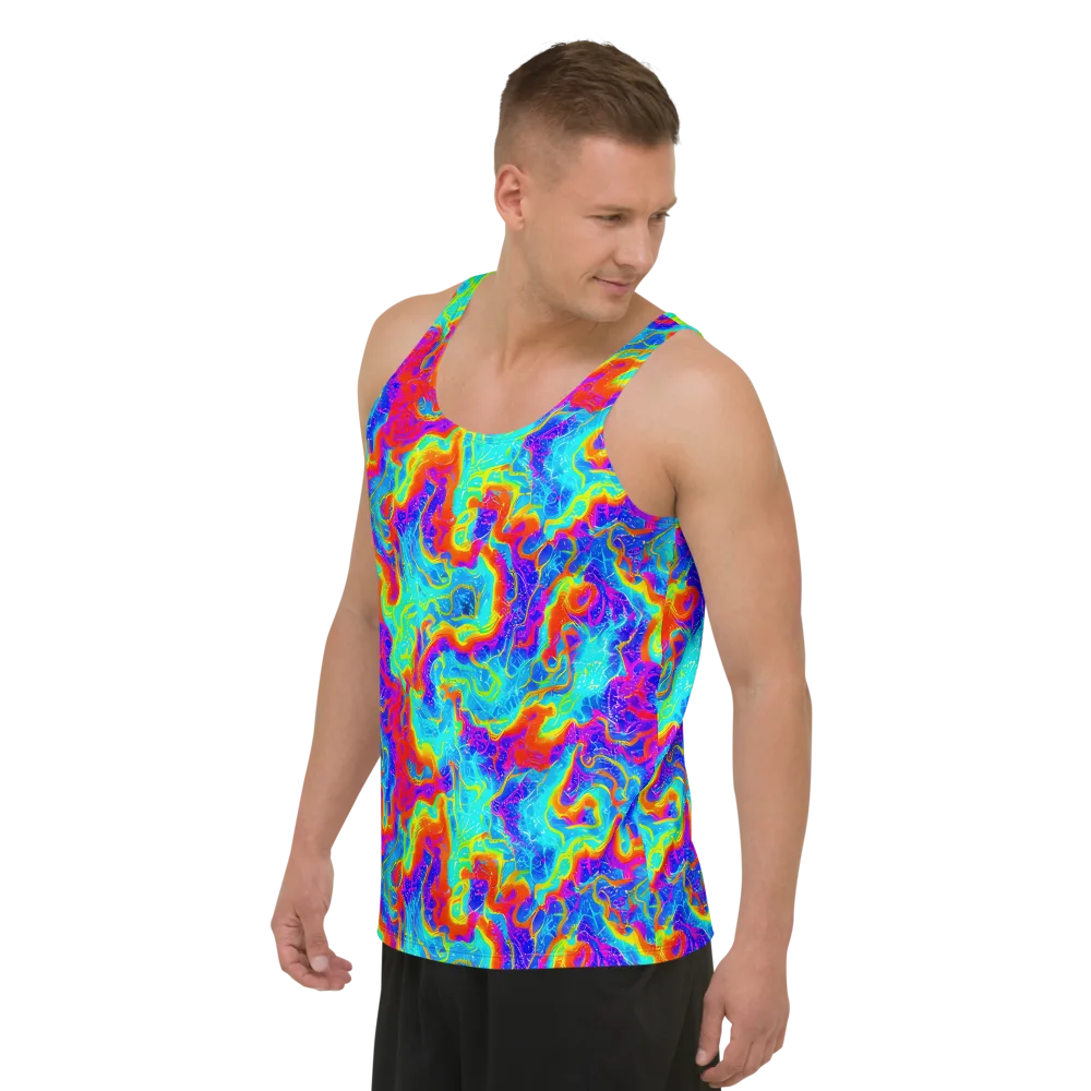 Tangerine Labyrinth on Men's Tank Top — Left Front
