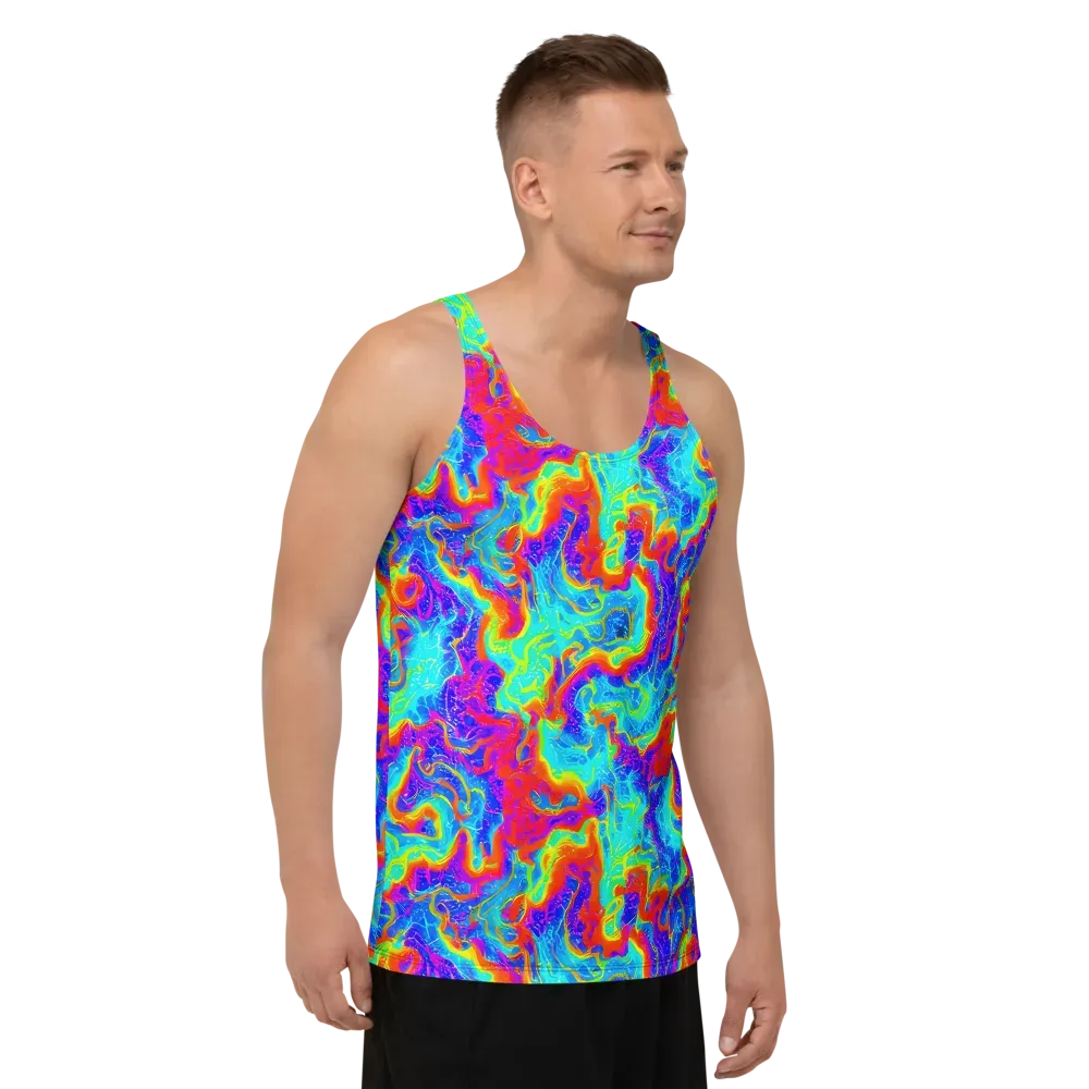 Tangerine Labyrinth on Men's Tank Top — Right Front