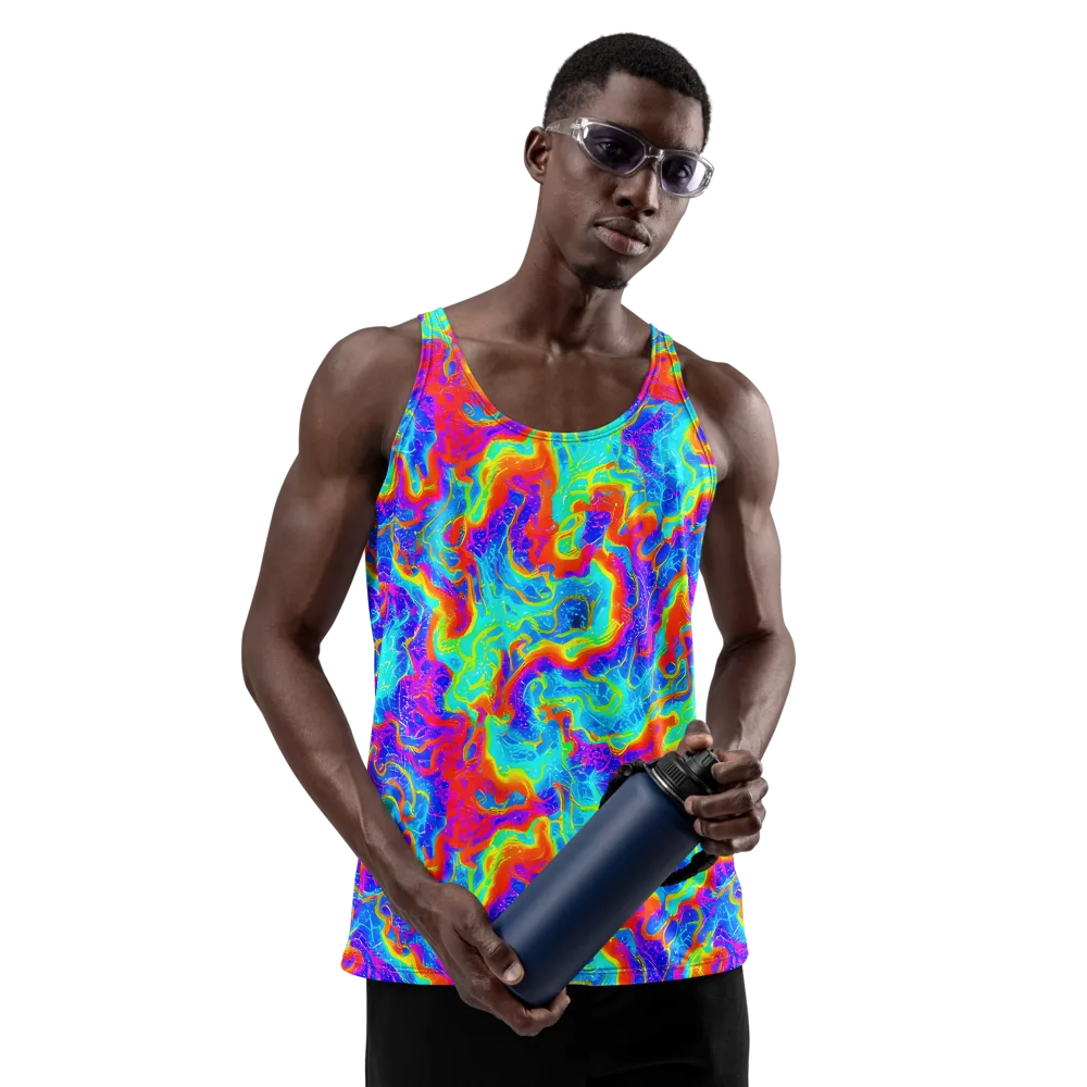 Tangerine Labyrinth on Men's Tank Top — Front