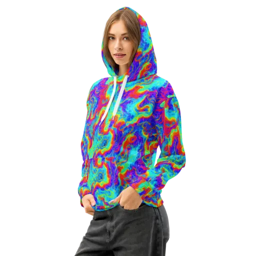 Tangerine Labyrinth on a Cotton Hoodie