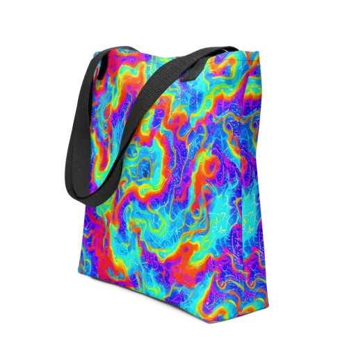 Tangerine Labyrinth on a Tote Bag