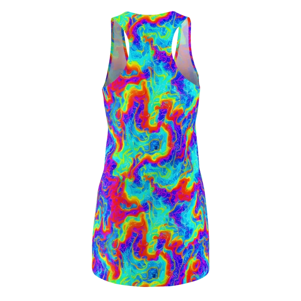Tangerine Labyrinth on Racerback Dress — Back