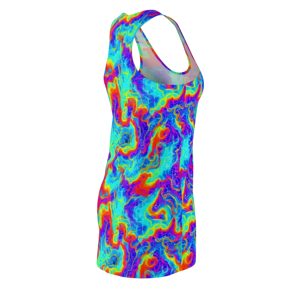 Tangerine Labyrinth on Racerback Dress — Back Side