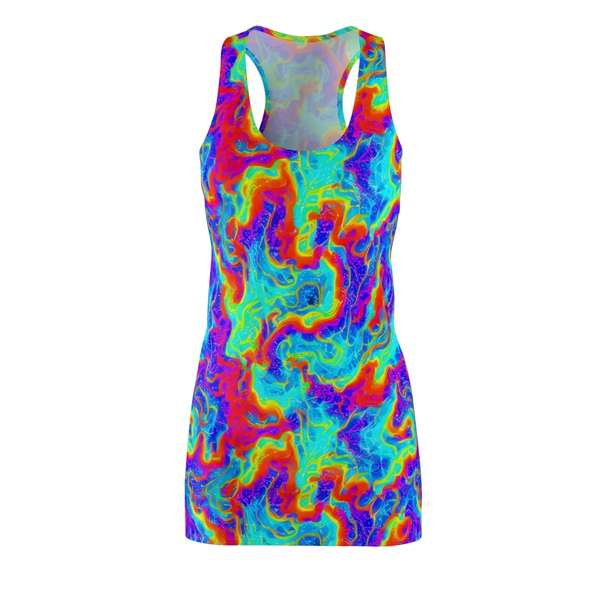 Tangerine Labyrinth on Racerback Dress — Front