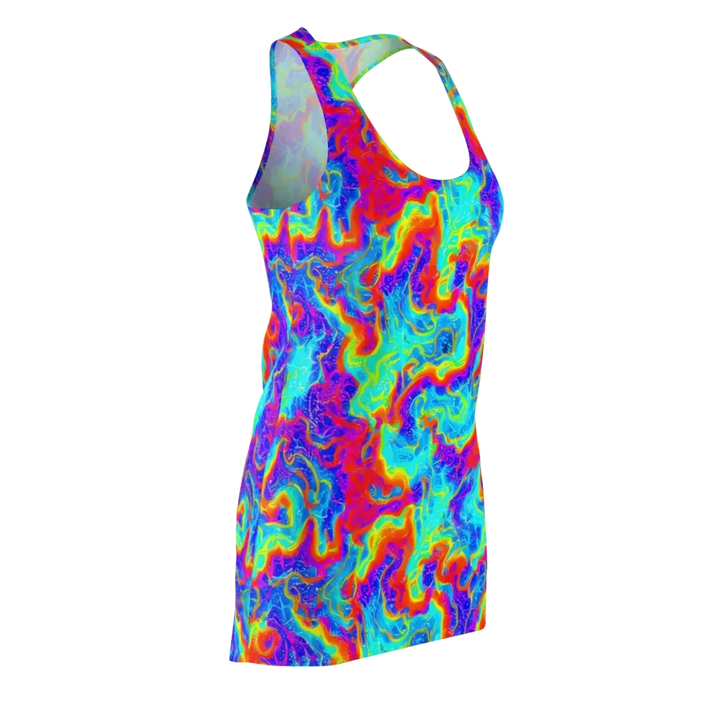 Tangerine Labyrinth on Racerback Dress — Front Side