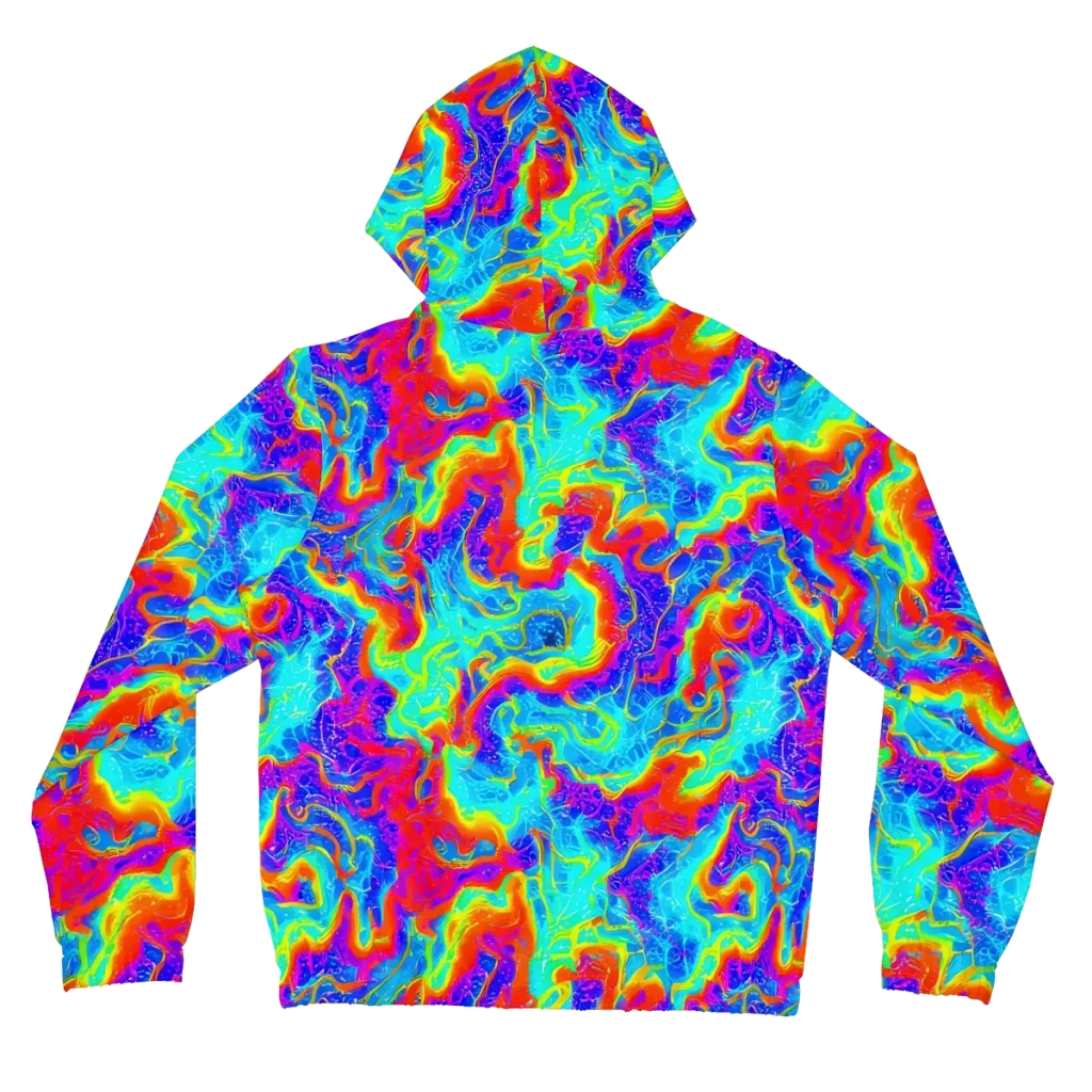 Tangerine Labyrinth on Women's Full-Zip Hoodie — Back