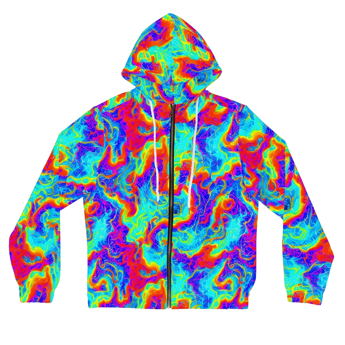 Tangerine Labyrinth on Women's Full-Zip Hoodie — Front