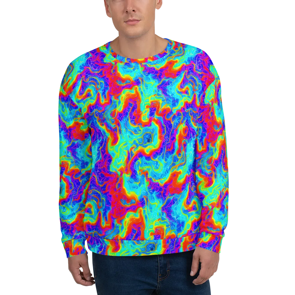 Tangerine Labyrinth on Sweatshirt — Front