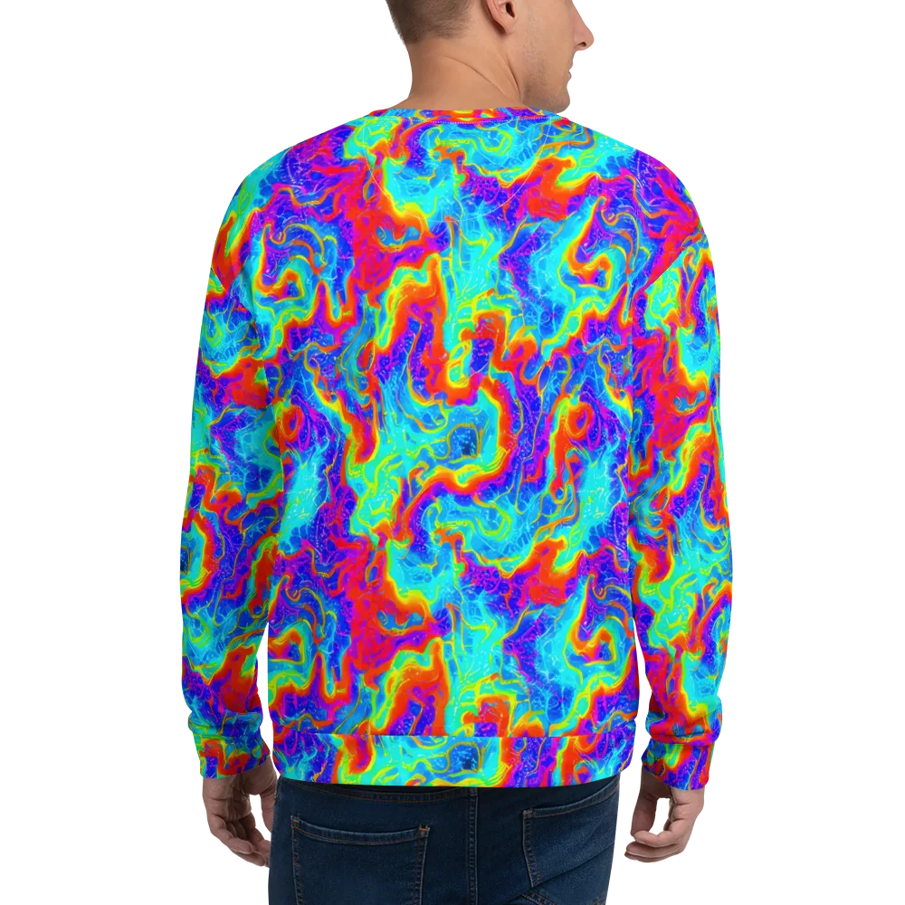 Tangerine Labyrinth on Sweatshirt — Back