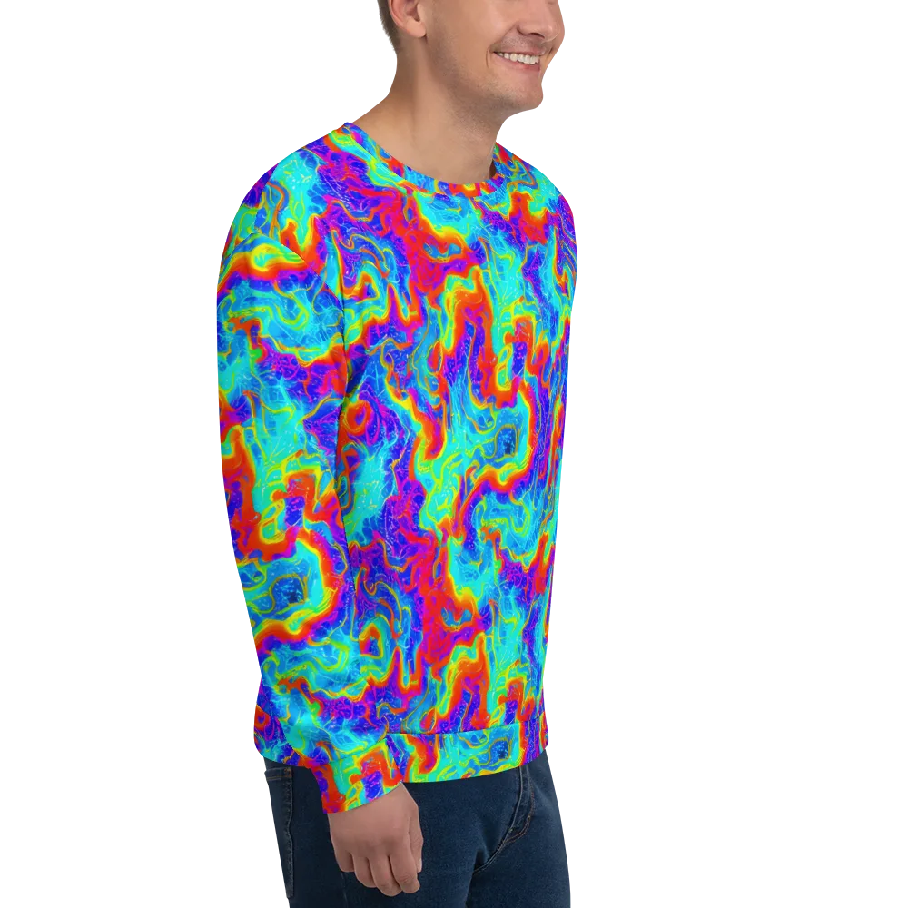 Tangerine Labyrinth on Sweatshirt — Right Front