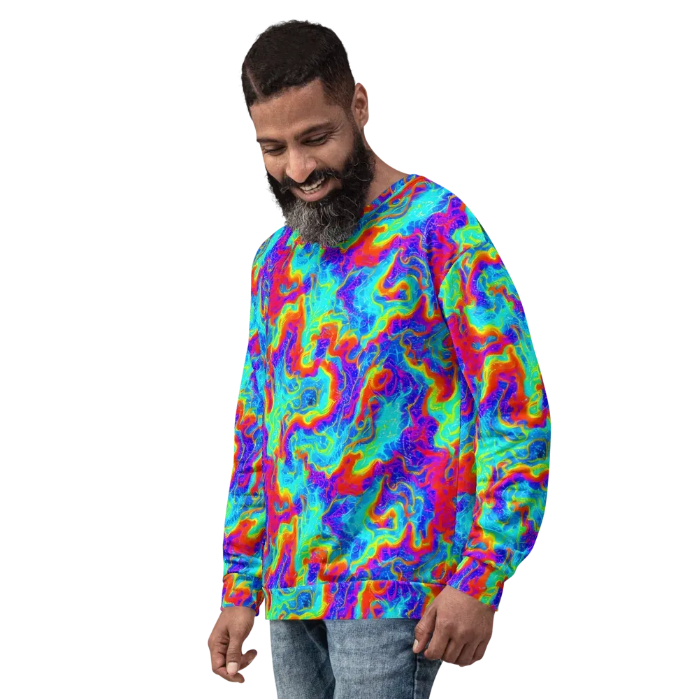 Tangerine Labyrinth on Sweatshirt — Left Front