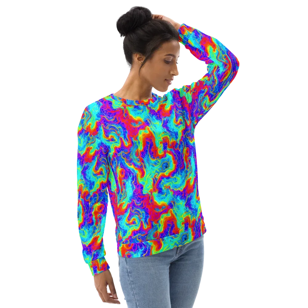 Tangerine Labyrinth on Sweatshirt — Right Front