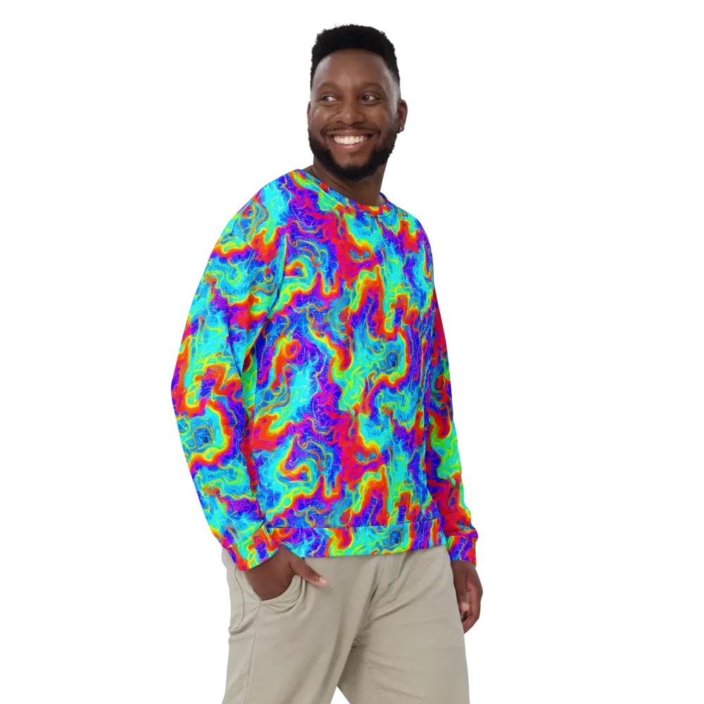 Tangerine Labyrinth on Sweatshirt — Front