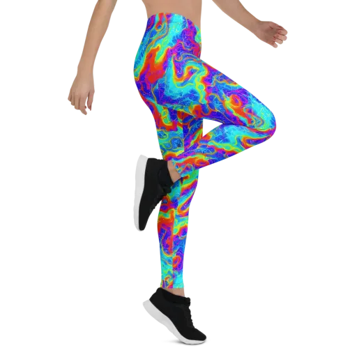 Tangerine Labyrinth on a Leggings
