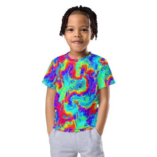 Tangerine Labyrinth on a Kids Crew Neck T-Shirt