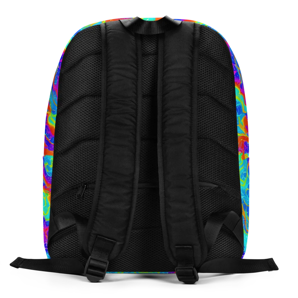 Tangerine Labyrinth on Minimalist Backpack — Back