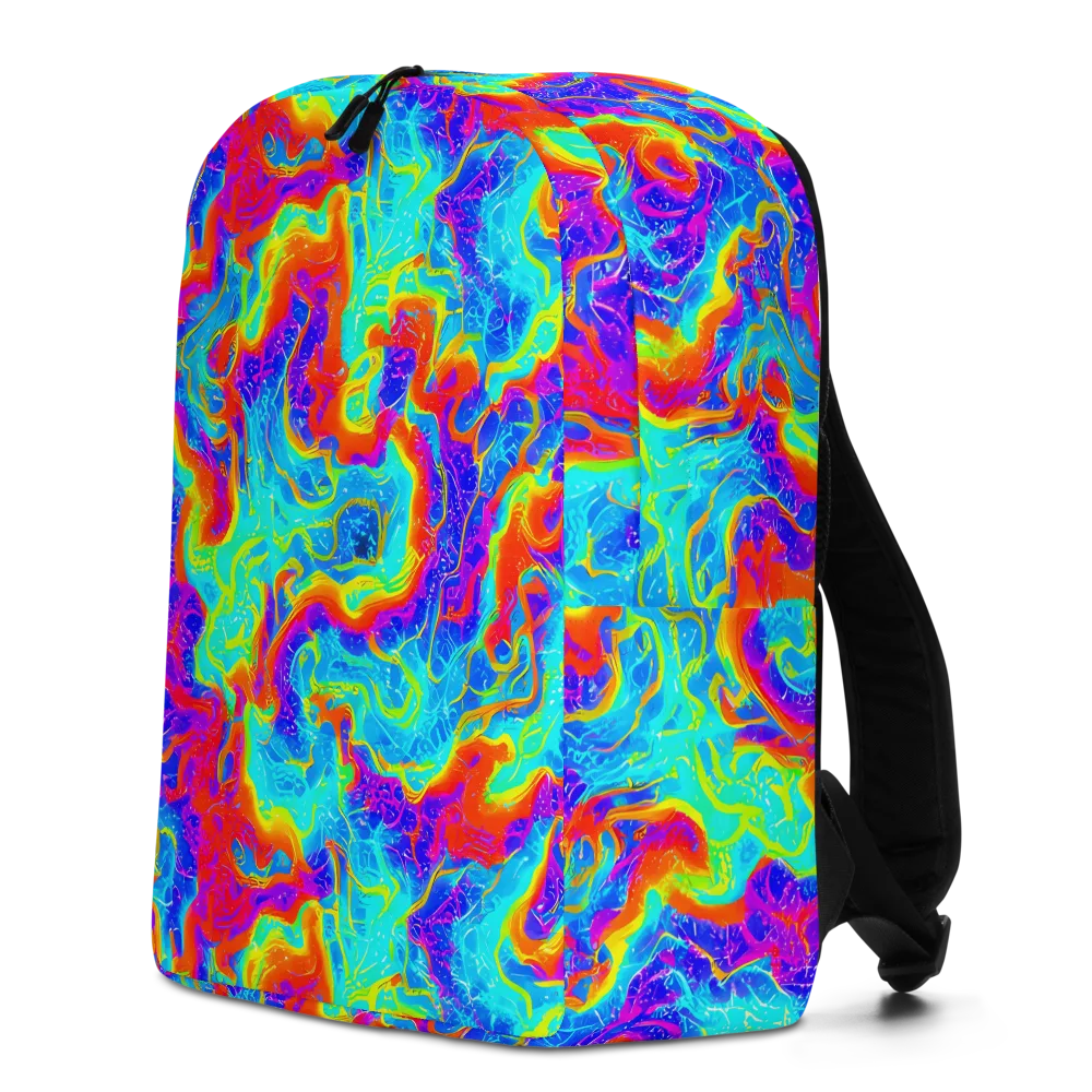 Tangerine Labyrinth on Minimalist Backpack — Left