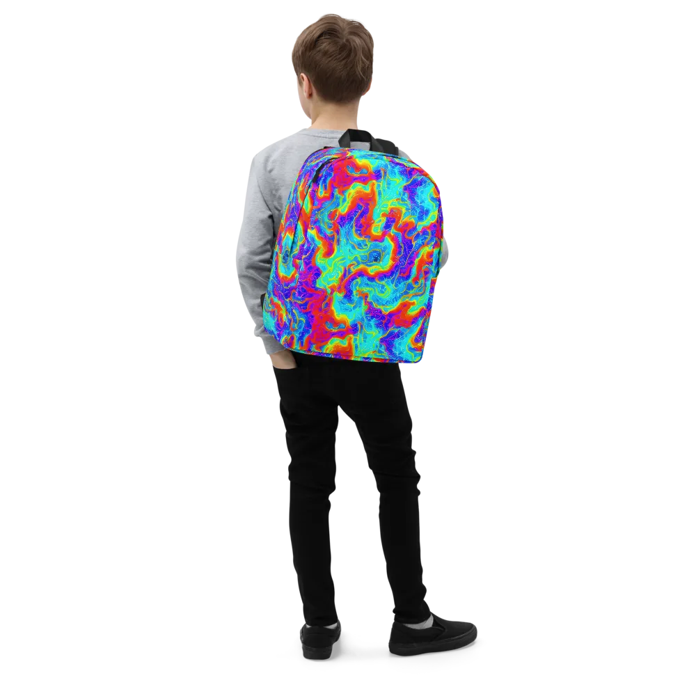 Tangerine Labyrinth on Minimalist Backpack — Right Front