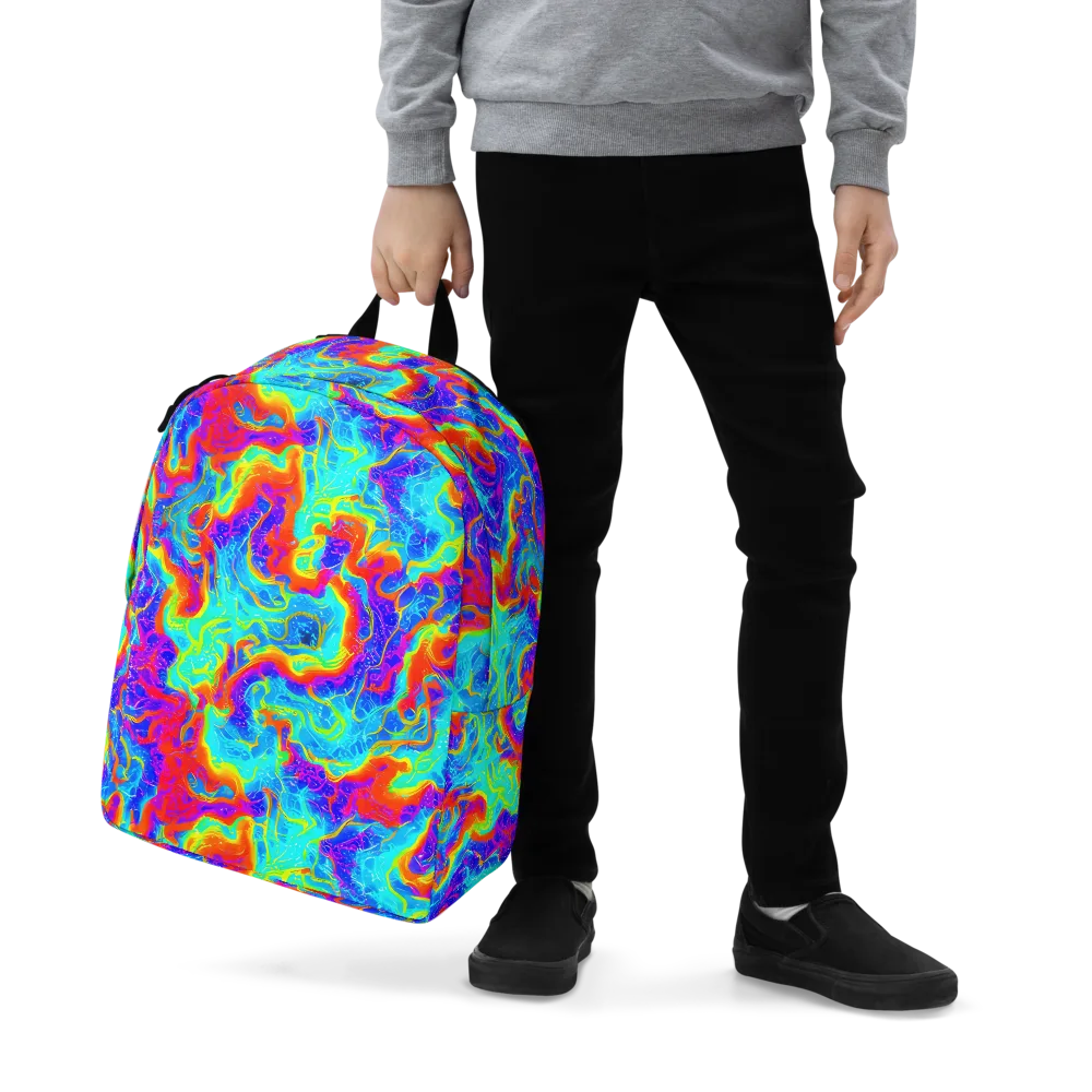 Tangerine Labyrinth on Minimalist Backpack — Zoomed-in