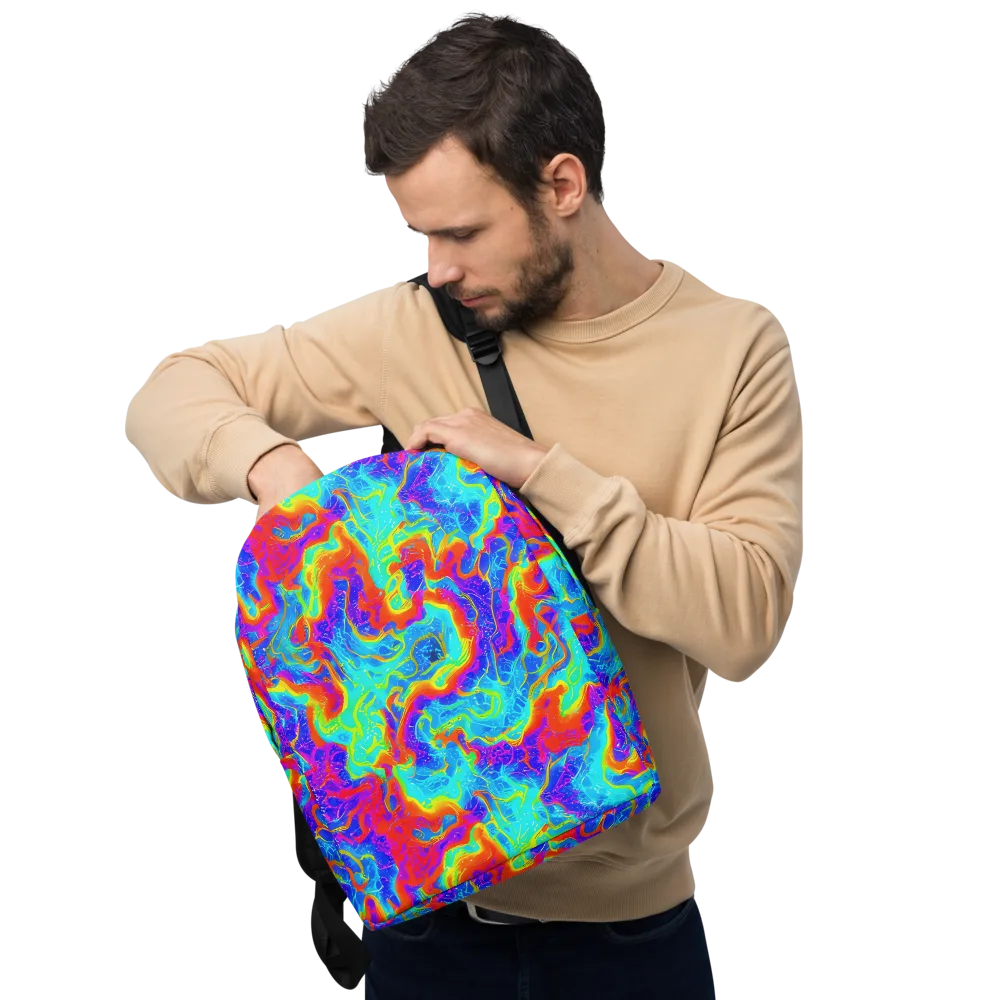 Tangerine Labyrinth on Minimalist Backpack — Front