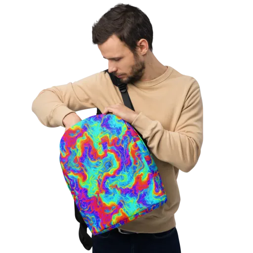 Tangerine Labyrinth on a Minimalist Backpack