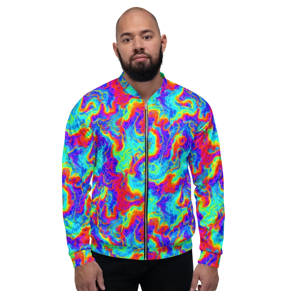 Tangerine Labyrinth on Bomber Jacket — Front
