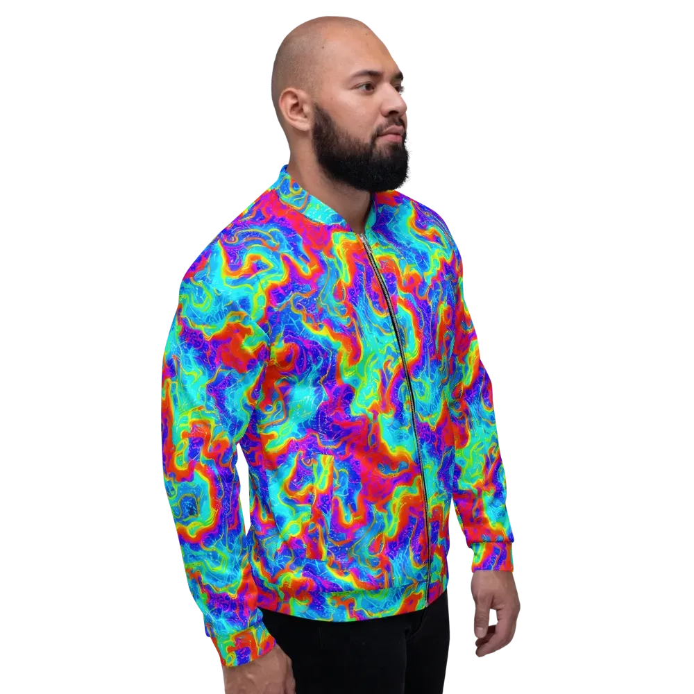 Tangerine Labyrinth on Bomber Jacket — Right