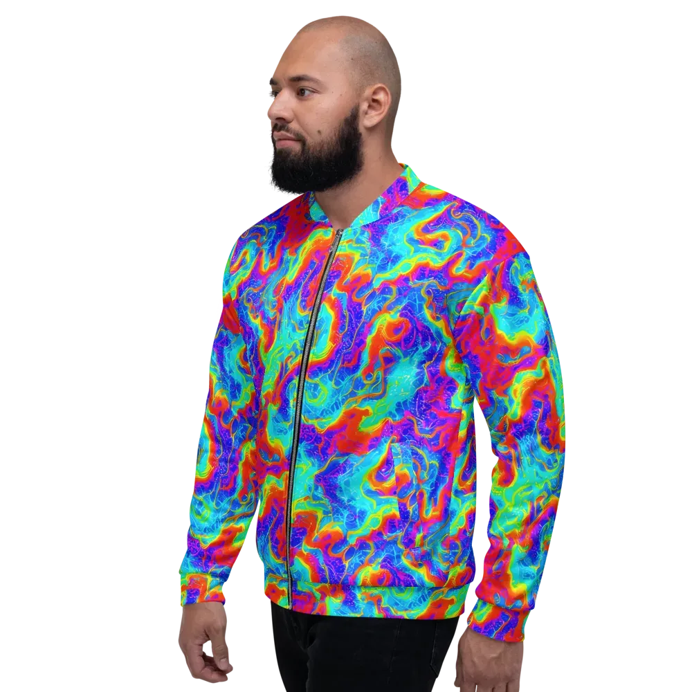 Tangerine Labyrinth on Bomber Jacket — Left