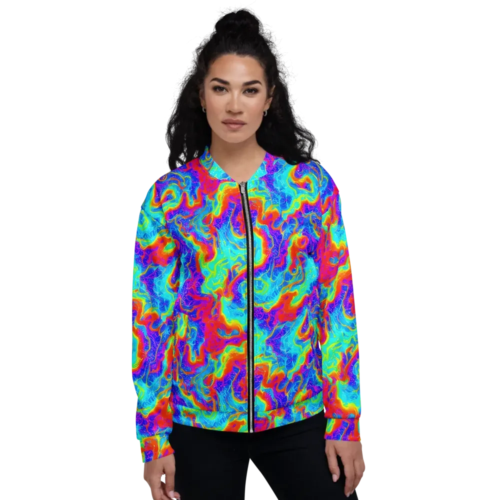 Tangerine Labyrinth on Bomber Jacket — Front
