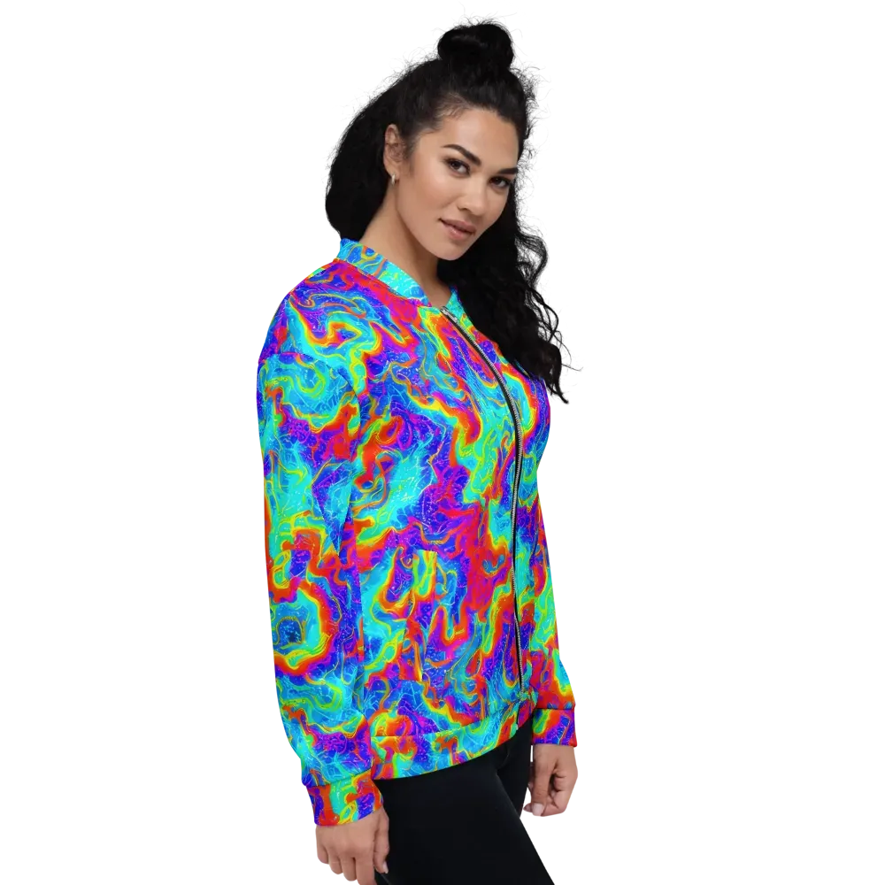 Tangerine Labyrinth on Bomber Jacket — Right
