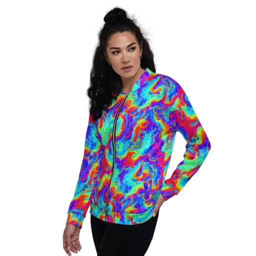 Tangerine Labyrinth on a Bomber Jacket