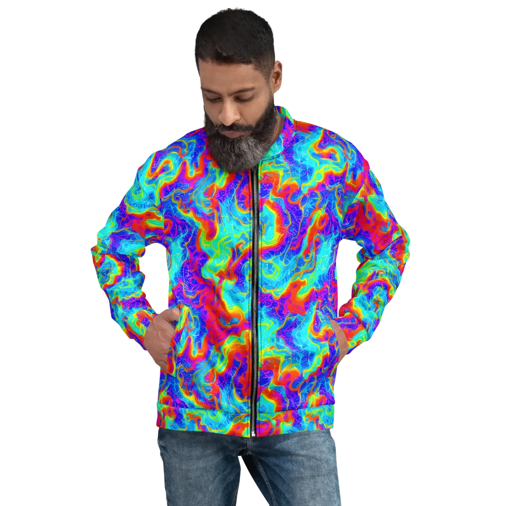 Tangerine Labyrinth on Bomber Jacket — Front