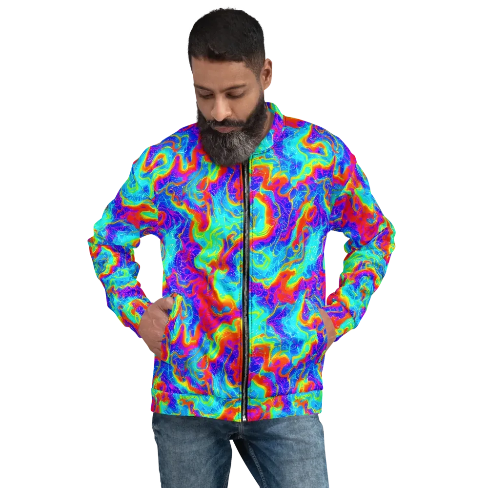 Tangerine Labyrinth on Bomber Jacket — Front
