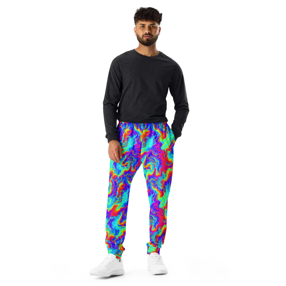 Tangerine Labyrinth on Men's Joggers — Front