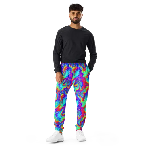 Tangerine Labyrinth on a Men's Joggers