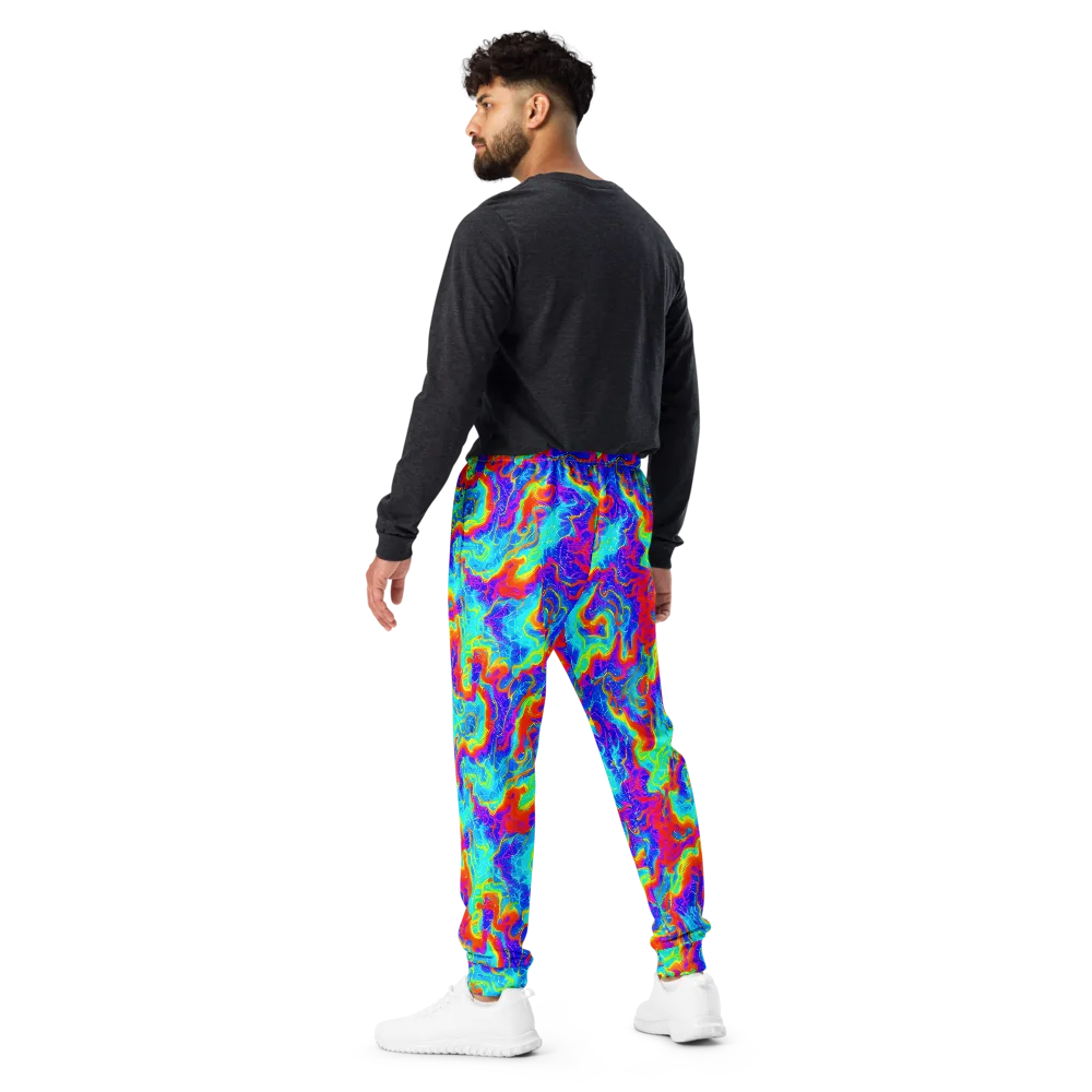 Tangerine Labyrinth on Men's Joggers — Back